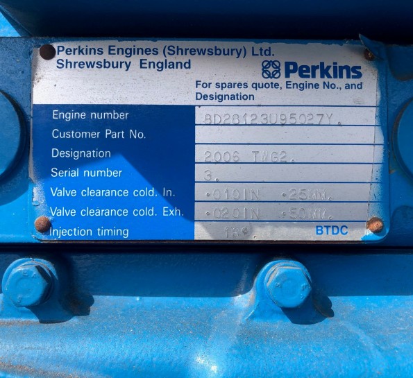 300 Kva Perkins/Atalanta open type diesel generator.  Engine: Perkins 2006-TWG2