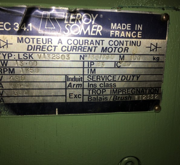 13 Kw Leroy Somer DC Motor, Frame LSKV132 S03