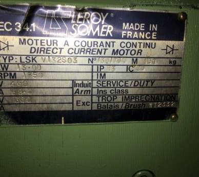 13 Kw Leroy Somer DC Motor, Frame LSKV132 S03