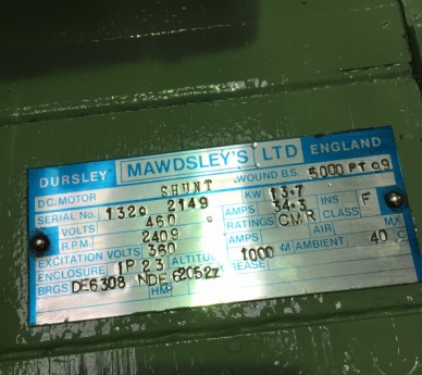 13.7 Kw Mawdsley's DC Motor, Frame: 132Q 2149